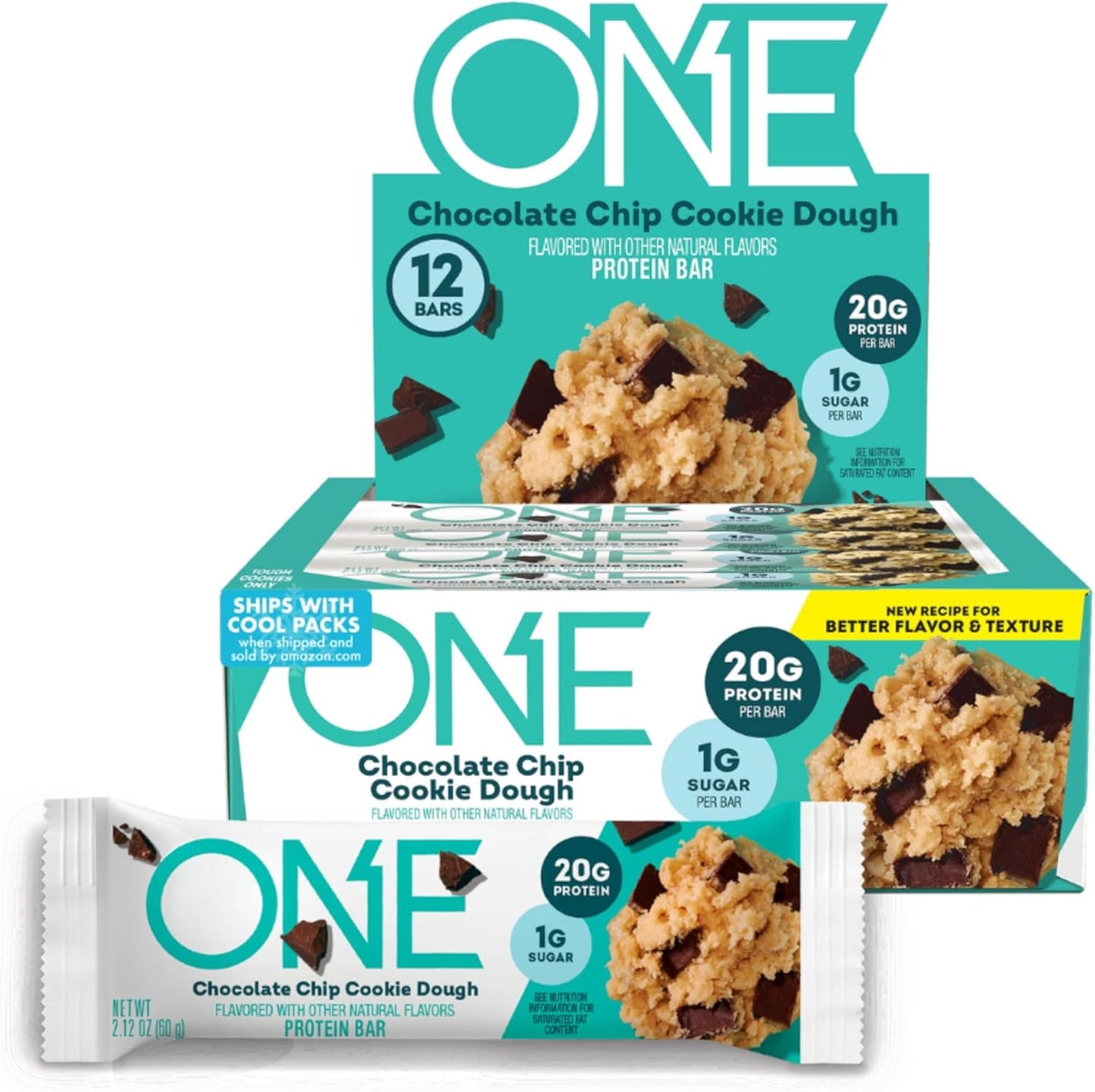 One Brand Chocolate Chip Cookie Dough Bar - 1 / 12 / 2.1 oz ea