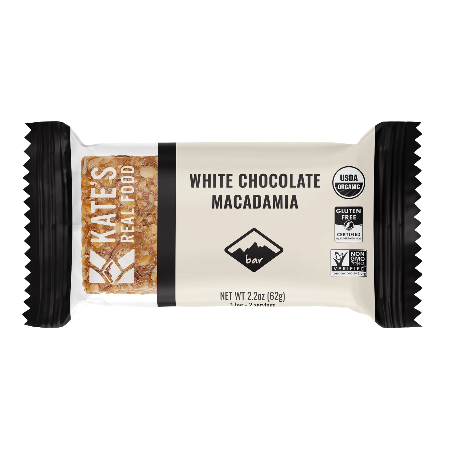 Kate's Real Food White Chocolate Macadamia - 1 / 12 / 2.2 oz bar - D01477