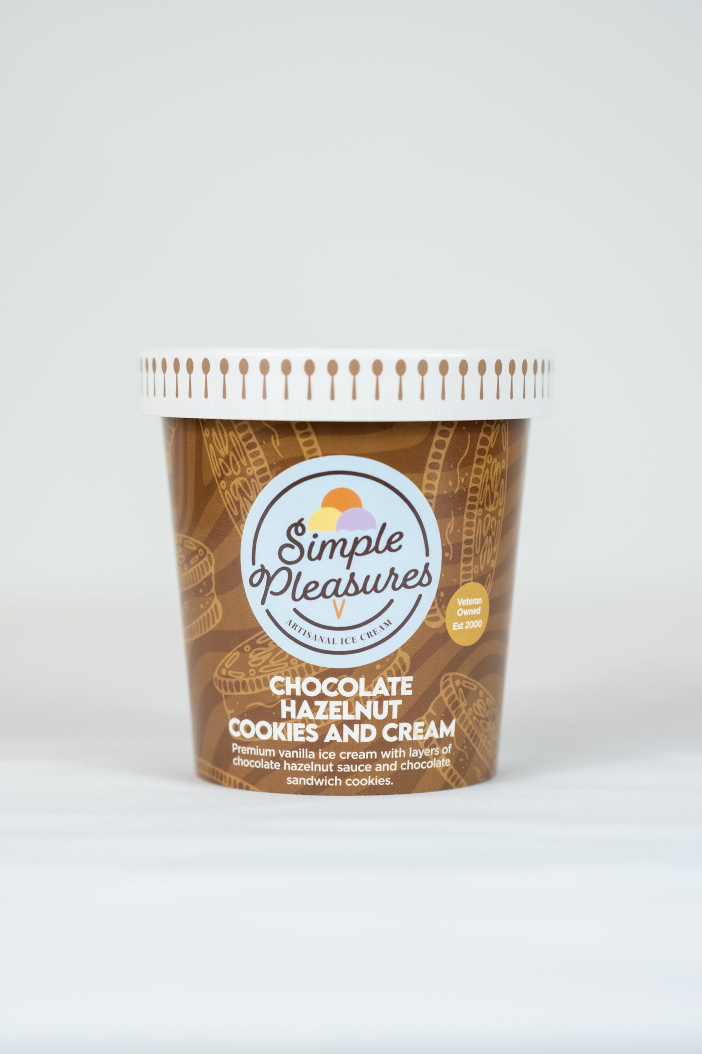 Simple Pleasures Ice Chocolate Hazelnut Cookies & Cream - 6 / 16 oz ctn