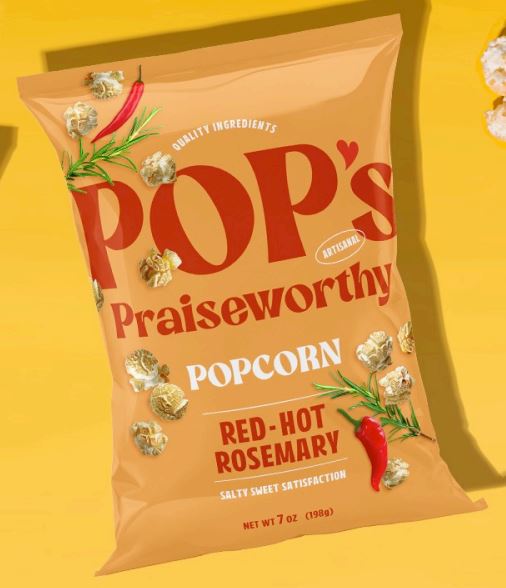 Pop's Praiseworthy Popcorn Red-Hot Rosemary - 12 / 7.5 oz bag