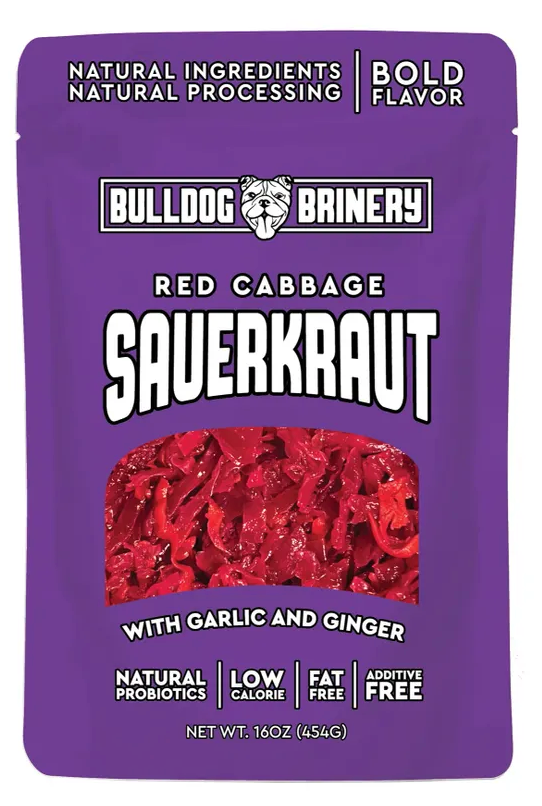 Bulldog Brinery Red Cabbage Sauerkraut - 6 / 16 oz pouch