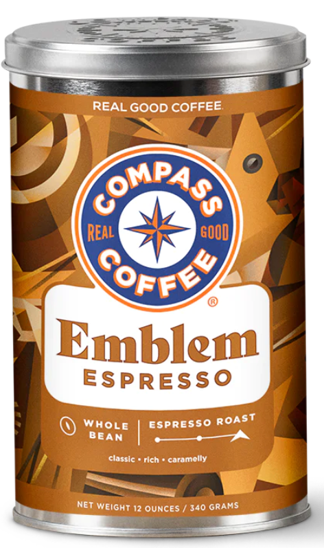 Compass Coffee Emblem - 6 / 12 oz ctn