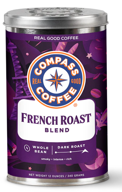 Compass Coffee French Roast - 6 / local12 oz ctn