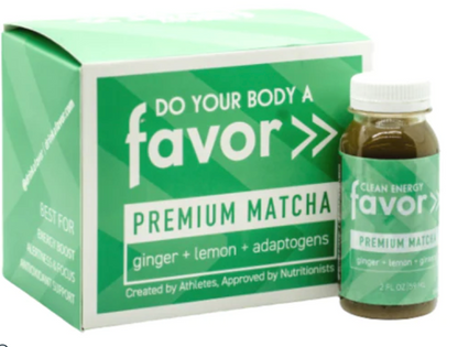 Favor Energy - Matcha, Lemon, Ginger, Maca - 12 / 2 oz btl