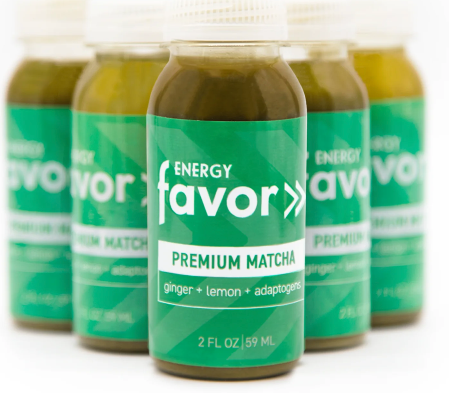 Favor Energy - Matcha, Lemon, Ginger, Maca - 12 / 2 oz btl