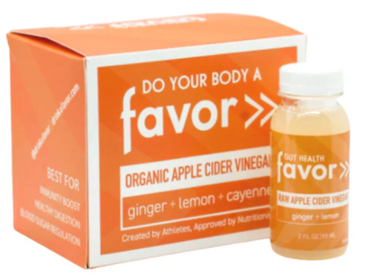 Favor Wellness - Apple Cider Vinegar and Ginger Lemon Cayenne - 12/ 2 oz btl