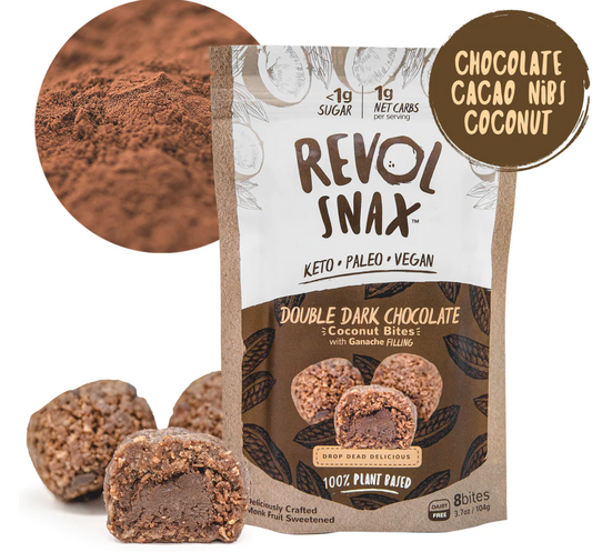 Revol Snax Bites, Double Dark Chocolate - 6 / 3.7 oz bag