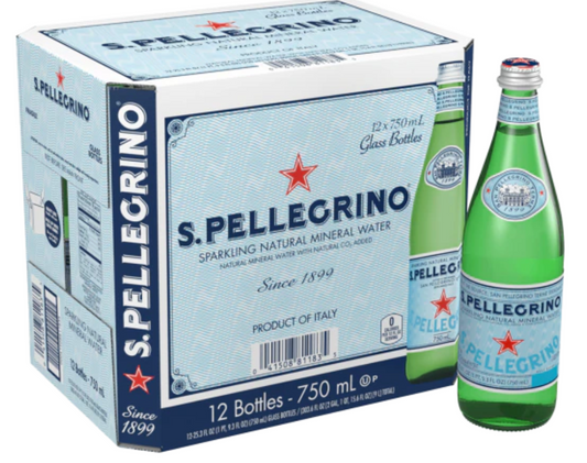 San Pellegrino Sparkling Mineral Water Glass - 12 / 750 mL btl