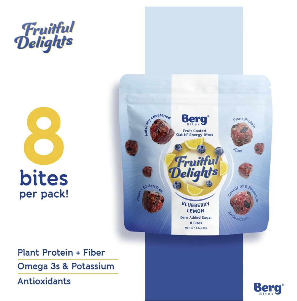 Berg Bites Blueberry Lemon Fruitful Delights - 1 / 12 / 2.8 oz pouch