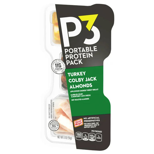 P3 Turkey Almonds Colby Jack Portable Protein Pack - 1 / 10 / 2 oz ea