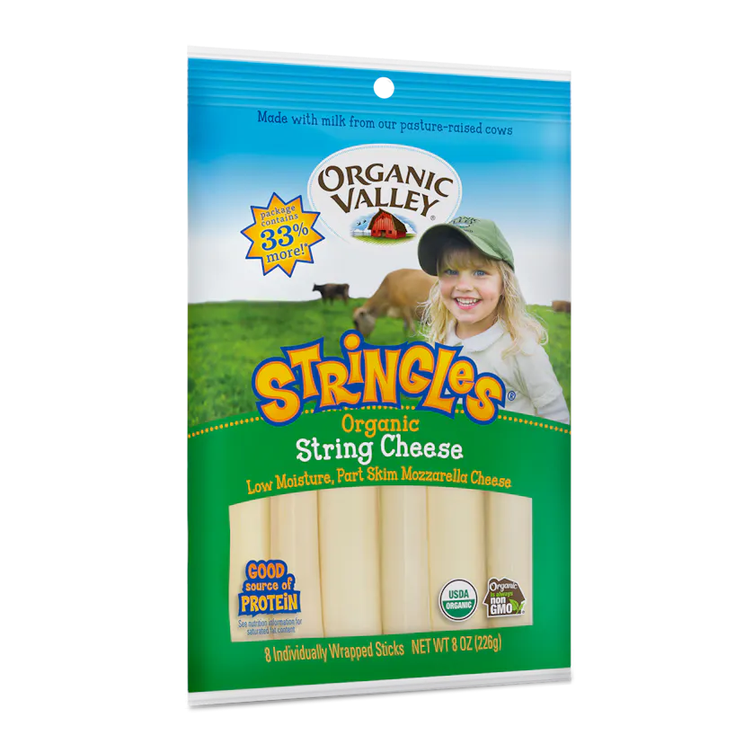 Organic Valley Stringles Organic Mozzarella Cheese - 1 / 24 / 1 oz ea