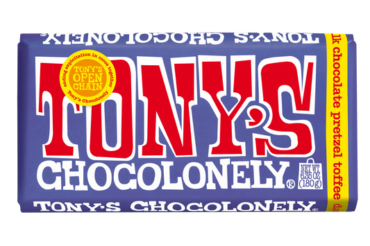 Tony's Chocolonely Dark Milk Chocolate With Pretzel And Toffee - 1 / 15 / 6.35 oz bar