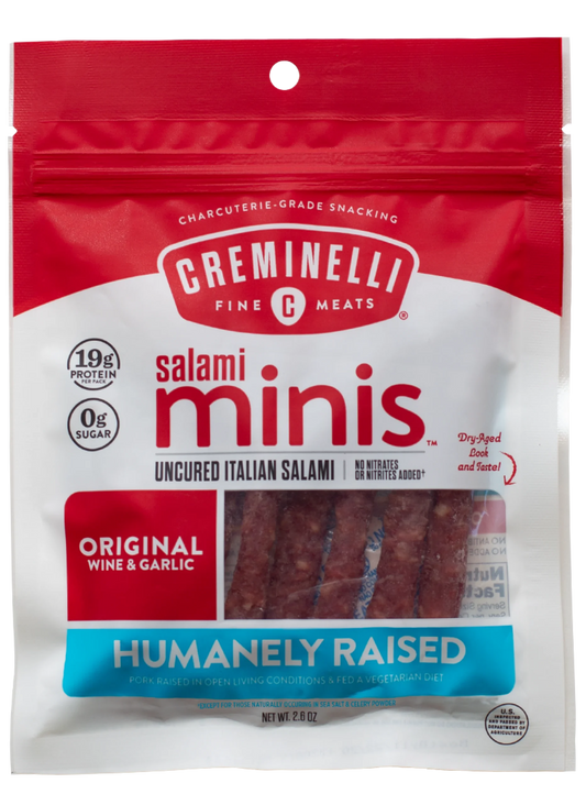 Creminelli Salami Minis Wine & Garlic - 1 / 12 / 2.6 oz pouch