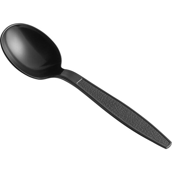 Visions Black Plastic Soup Spoon - Case of 1000 - 1 / 1 / 1000 ct ea