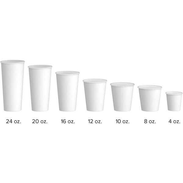 Choice White Poly Paper Hot Cup - 12 oz. - 1000/Case - 1 / 1 / 1000 ct ea