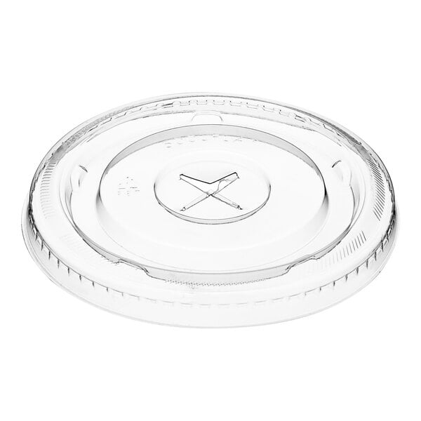 Choice Clear Flat Lid with Straw Slot - 9, 12, 16, 20, and 24 oz. - 1000/Case - 1 / 1 / 1000 ct ea