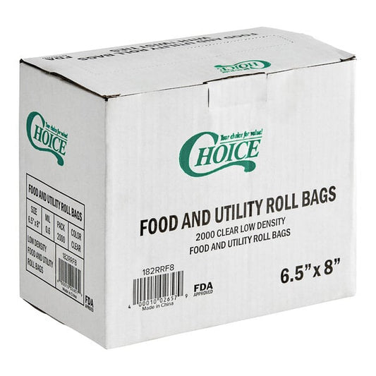 Choice Plastic Food Bag on a Roll 6" x 7 3/4" - 2000/Case - 1 / 1 / 2000 ct ea